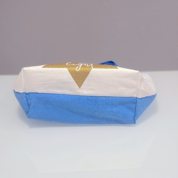 Handcrafted Love & Light White and Blue Handbag 13W‎ x 9H - Picture 4 of 4